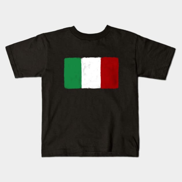 Italy Grunge Flag Kids T-Shirt by shamila